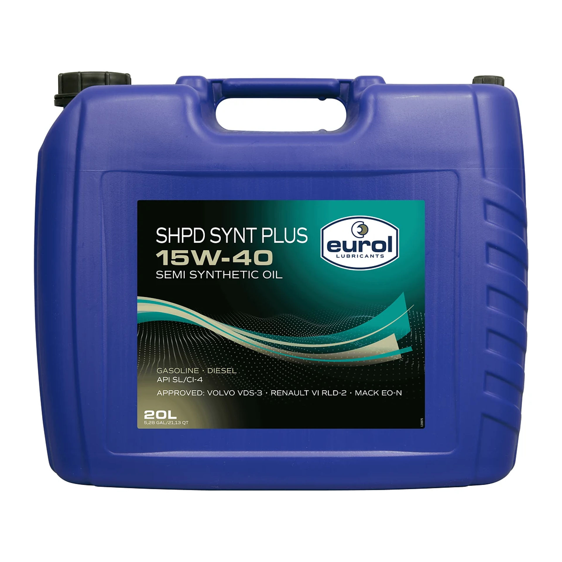 Bidón azul de 20 L de aceite de motor semisintético Eurol SHPD 15W-40 Synt Plus
