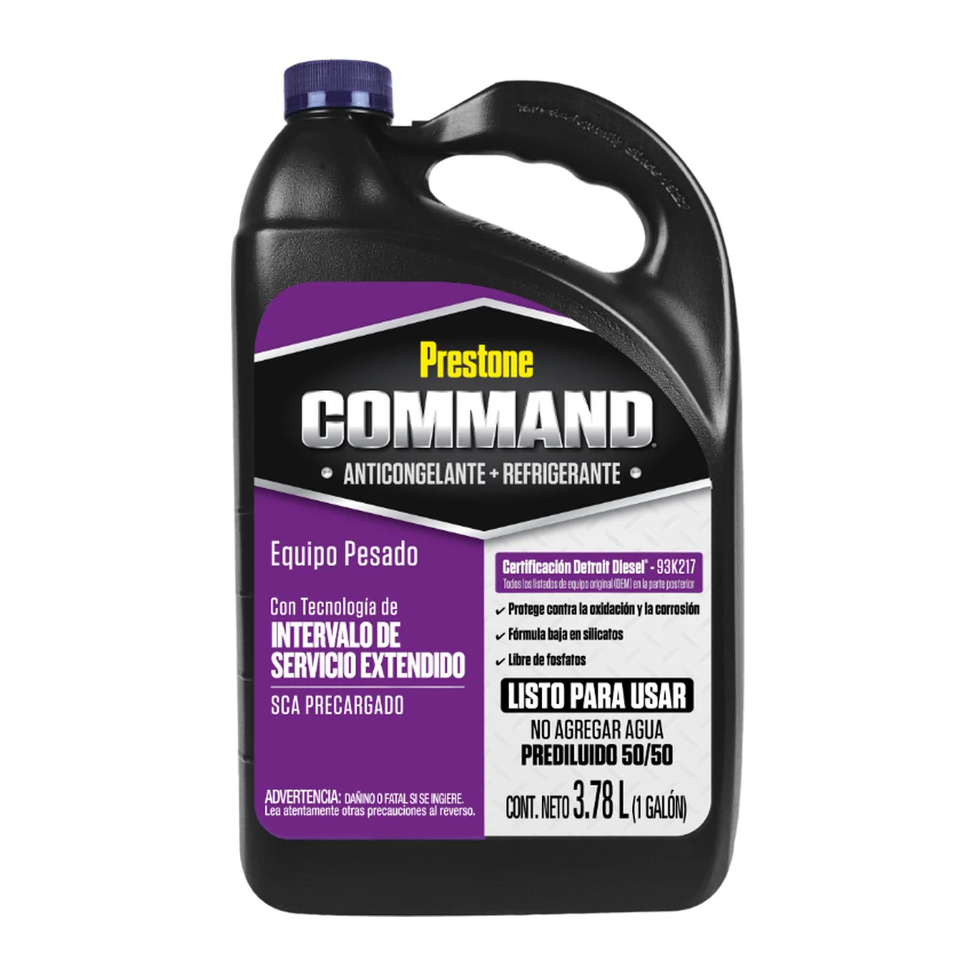 Galón de 3.78 L de anticongelante y refrigerante Prestone Command ESI 50/50 para equipo pesado