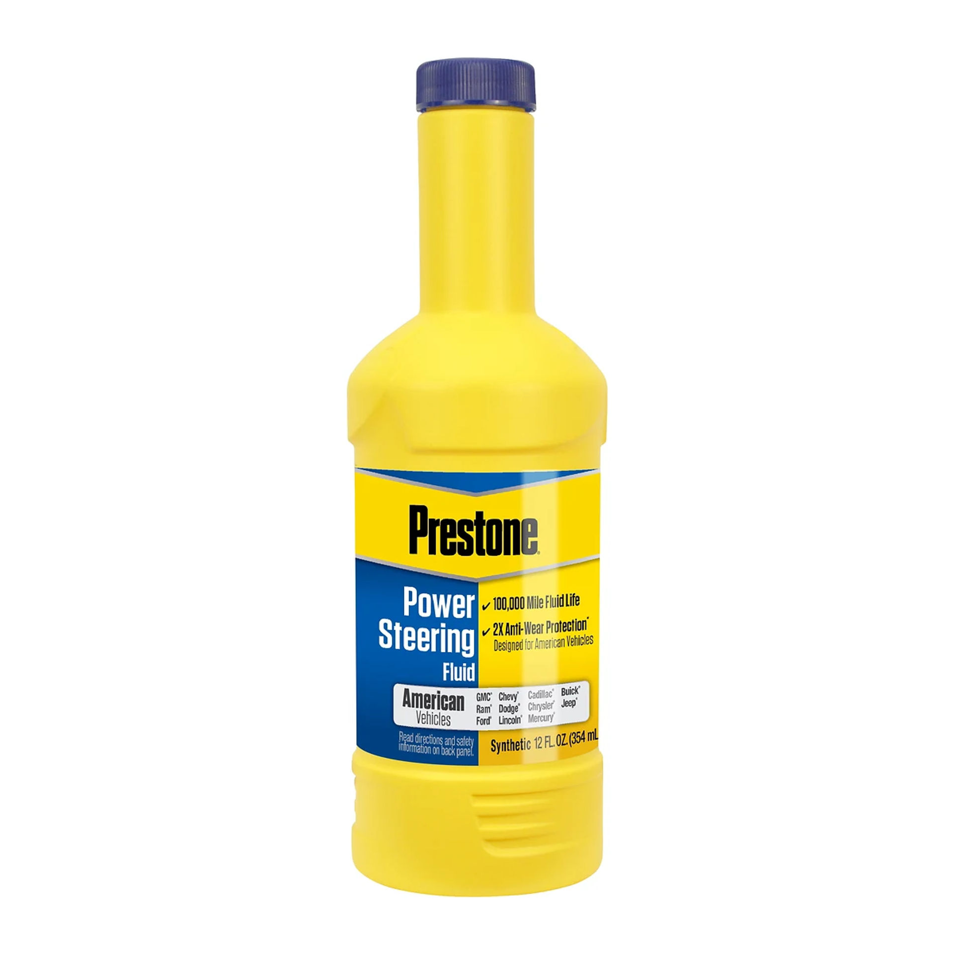 Botella de 12 oz de líquido de dirección hidráulica sintético Prestone para vehículos americanos