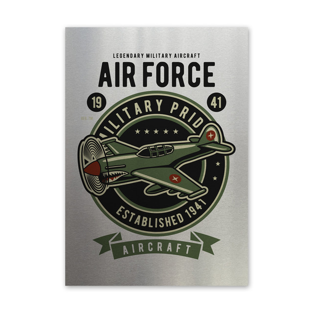 Plakat metalowy, retro, air force samolot, 30 cm x 42 cm, srebrny