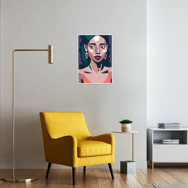 Plakat metalowy, grafika, kobieta, 30 cm x 40 cm