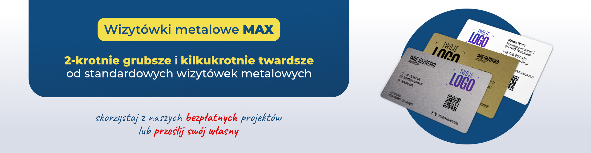 Wizytówki metalowe MAX