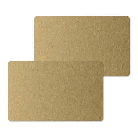 Puste blachy, wizytówki metalowe do sublimacji, 8.6 cm x 5.4 cm, grubość 0.4 mm, złote, 50 sztuk