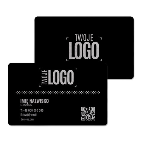 Wizytówki metalowe MAX, grube, czarne, dwustronne, 50 sztuk, wzór #3