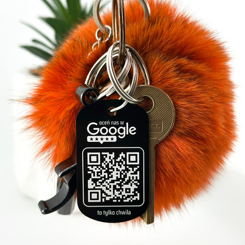 Metalowe breloki do kluczy z kodem QR do zbierania opinii w Google, 5 sztuk