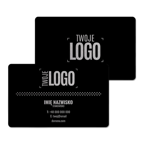 Wizytówki metalowe MAX, grube, czarne, dwustronne, 50 sztuk, wzór #4