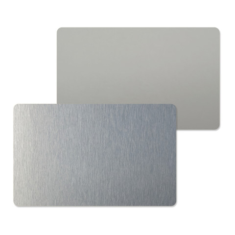 Puste blachy, wizytówki metalowe do sublimacji, 8.6 cm x 5.4 cm, grubość 0.5 mm, srebrne, 50 sztuk