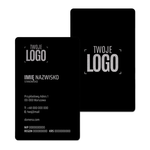 Wizytówki metalowe MAX, grube, czarne, dwustronne, 50 sztuk, wzór #10