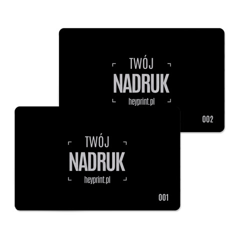 Grawerowane wizytówki metalowe MAX z Twoim nadrukiem, grube, czarne, dwustronne, personalizacja każdej sztuki, 50 sztuk
