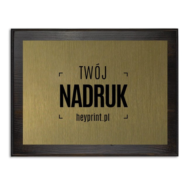 Dyplom metalowy z Twoim nadrukiem, podkład MDF, 26.7 cm x 33 cm, złoty