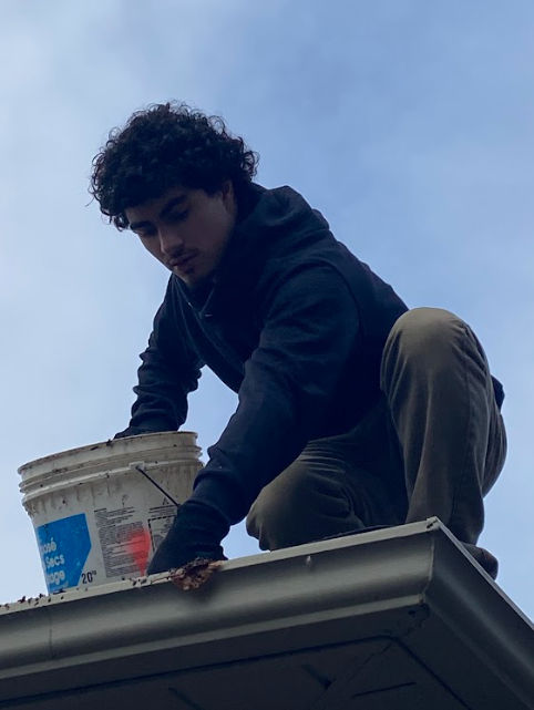 Gutter Cleaning in progress