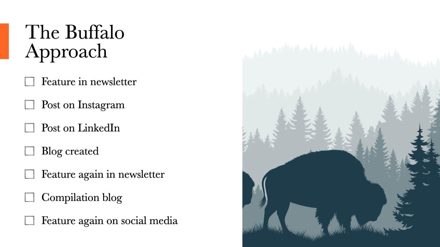 The Buffalo Approach: every element from one piece of content