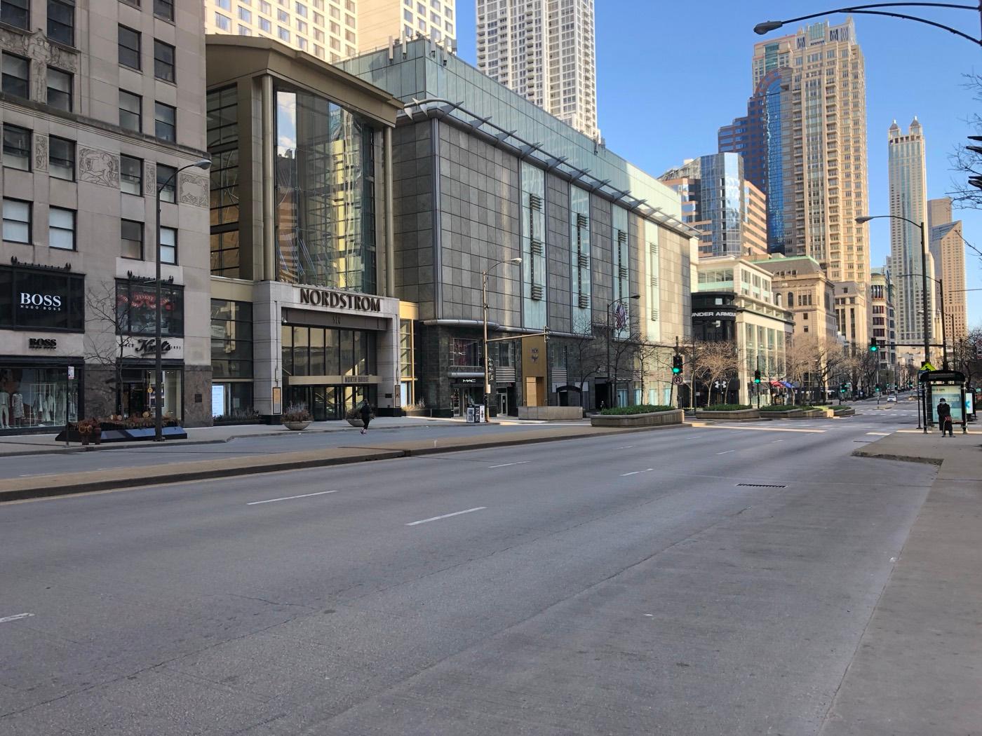 Empty Chicago during COVID