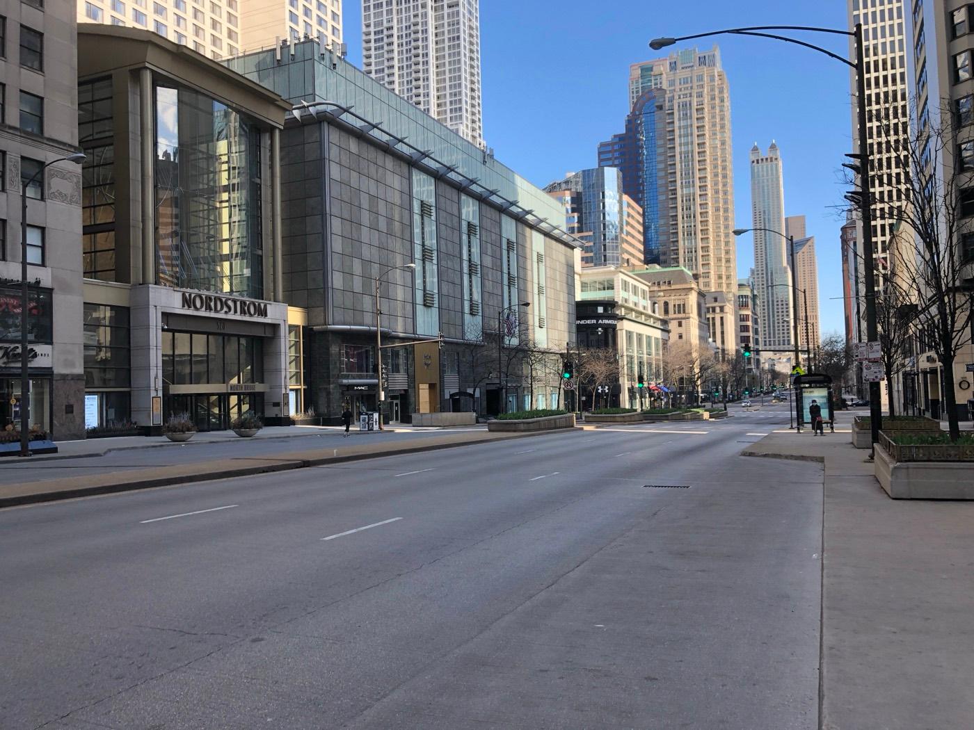 Empty Chicago during COVID