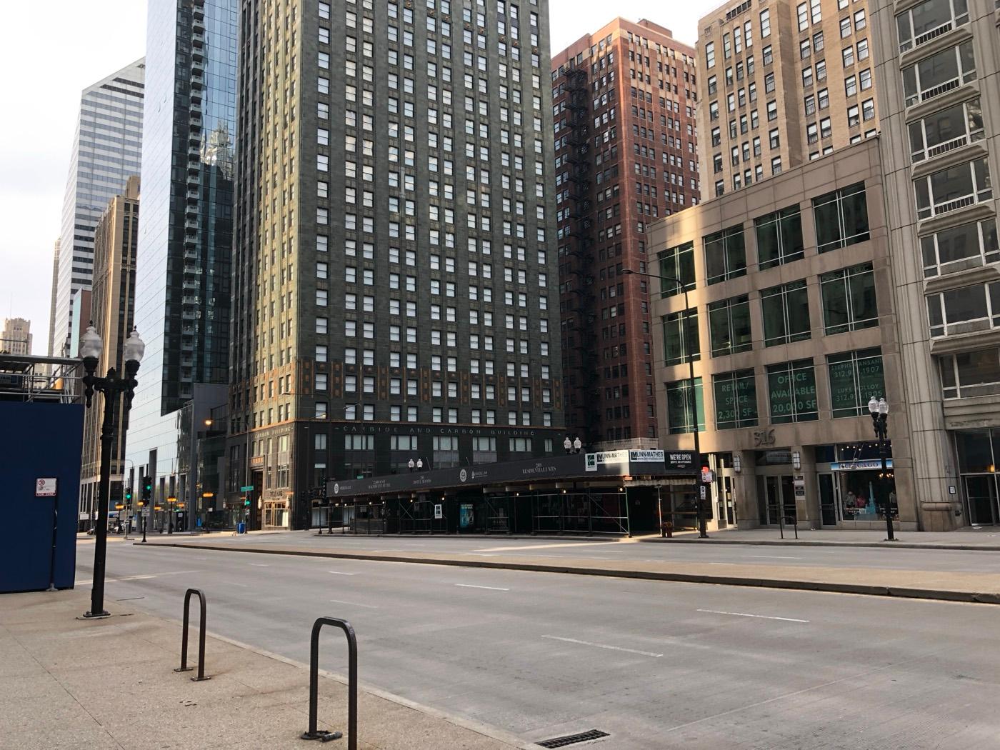 Empty Chicago during COVID