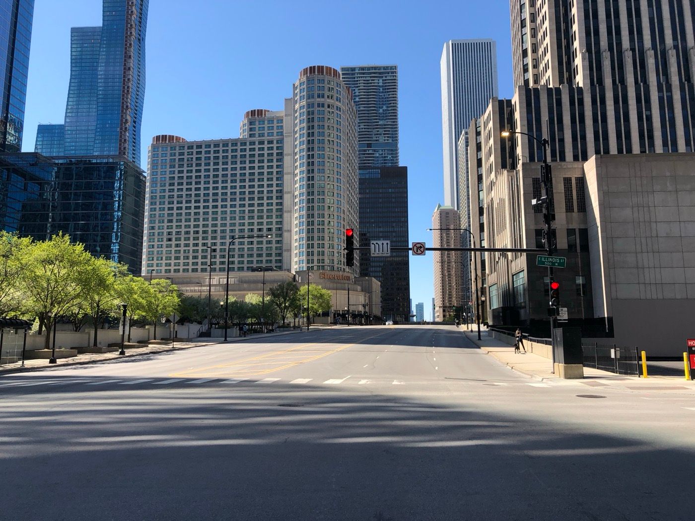Empty Chicago during COVID