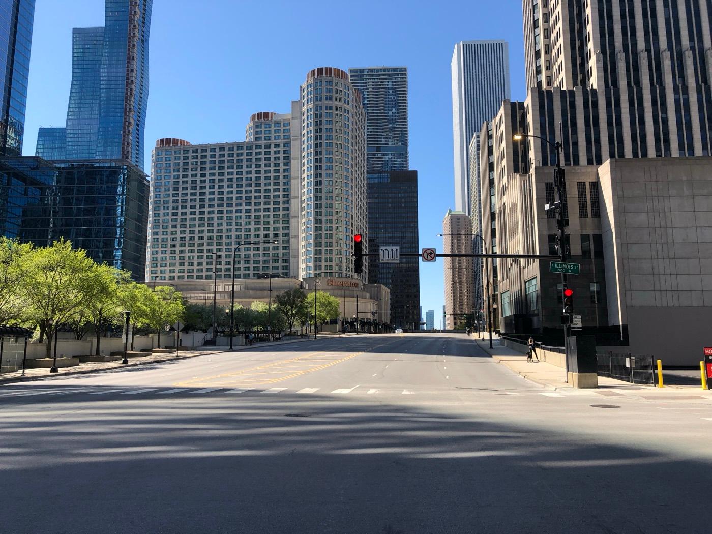 Empty Chicago during COVID