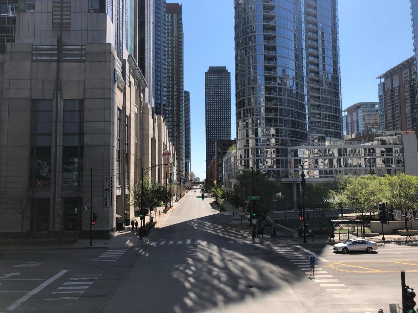 Empty Chicago during COVID