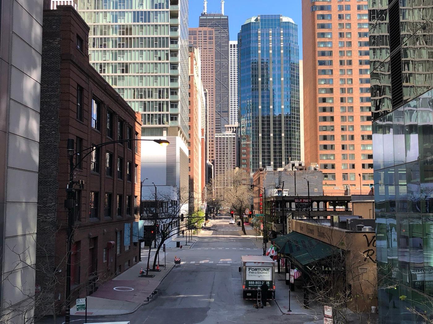 Empty Chicago during COVID