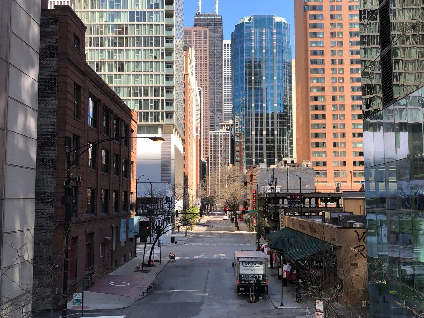Empty Chicago during COVID