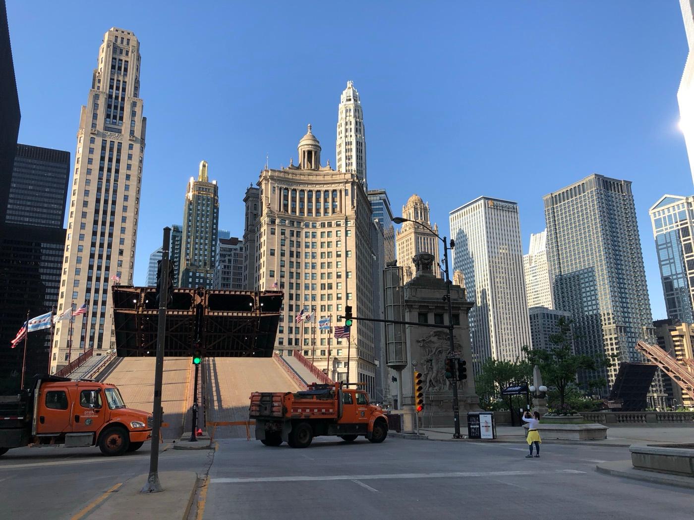 Empty Chicago during COVID