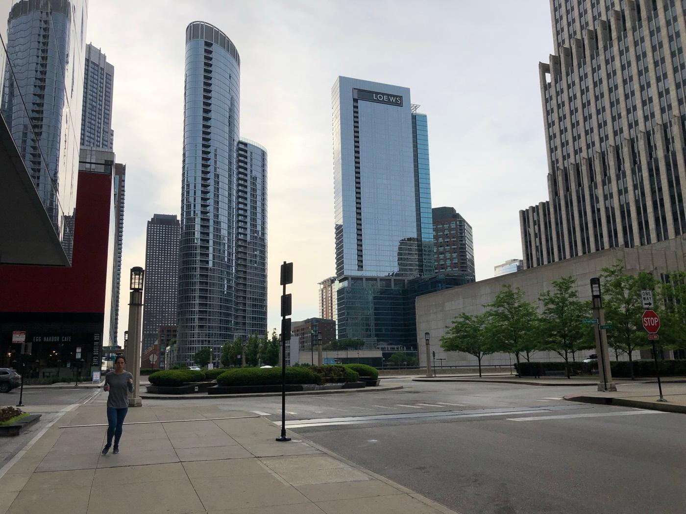 Empty Chicago during COVID