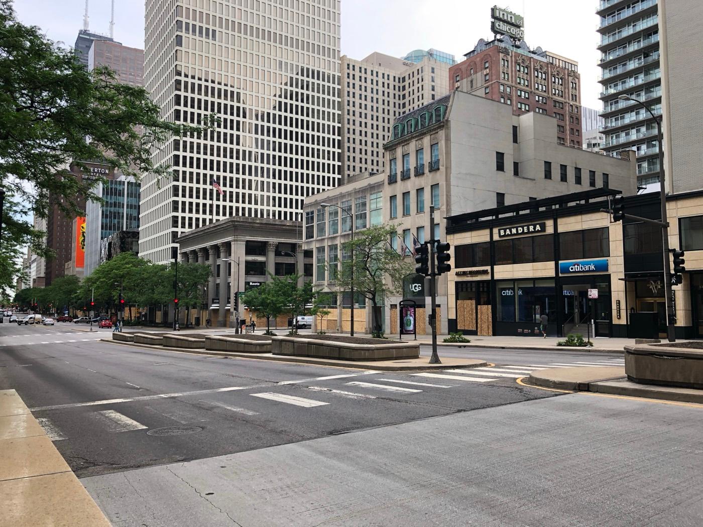 Empty Chicago during COVID