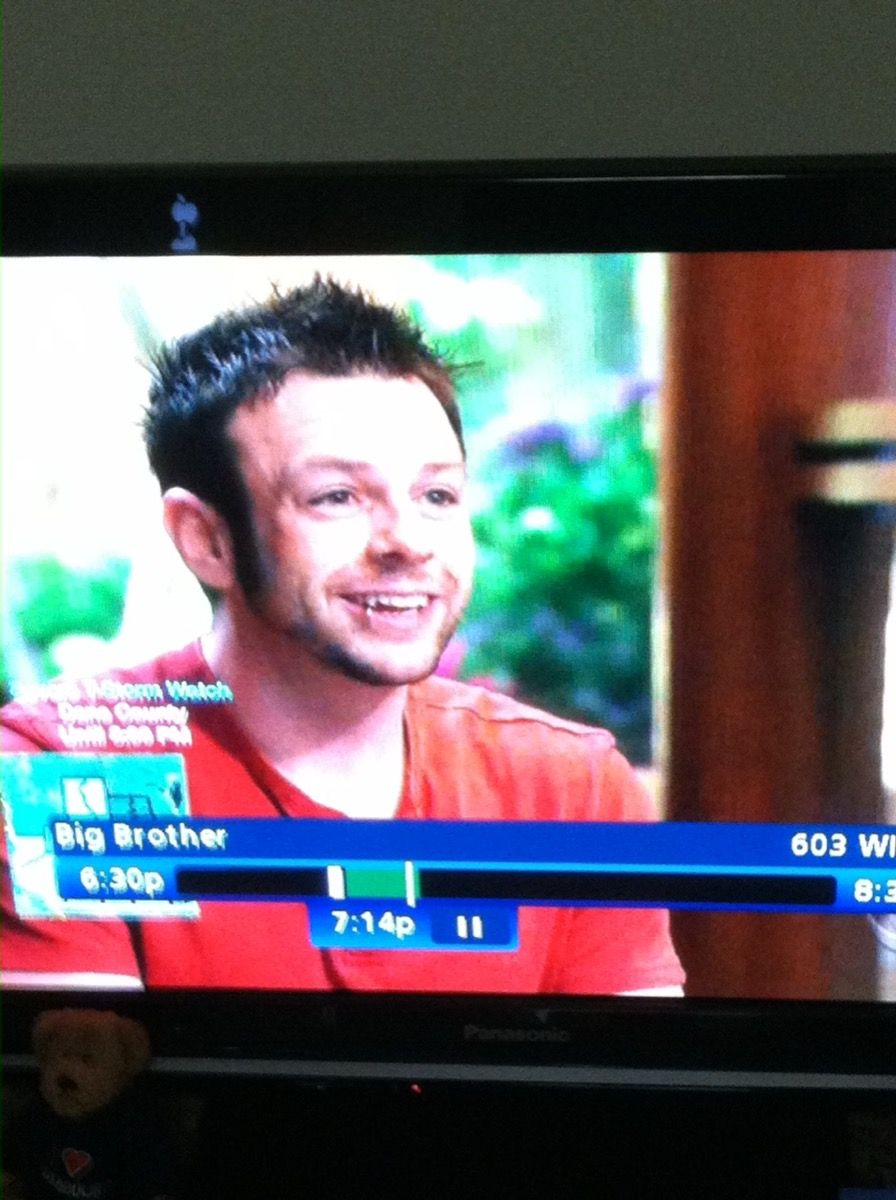 Joe popping up on the dating show, caught on a TV by his friend Stephanie
