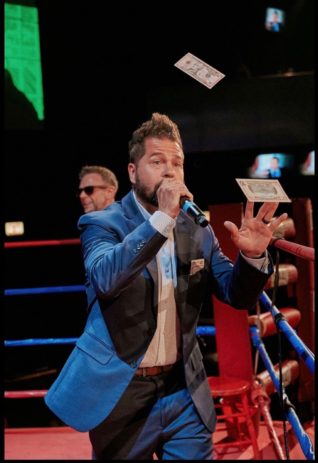 Matt performing in the ring at the Real Estate Rumble