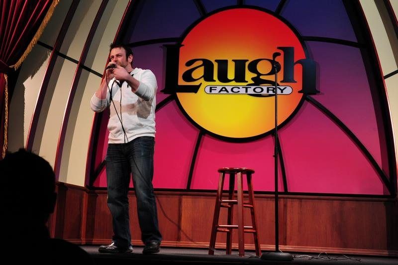 Joe on stage at the Laugh Factory in Chicago