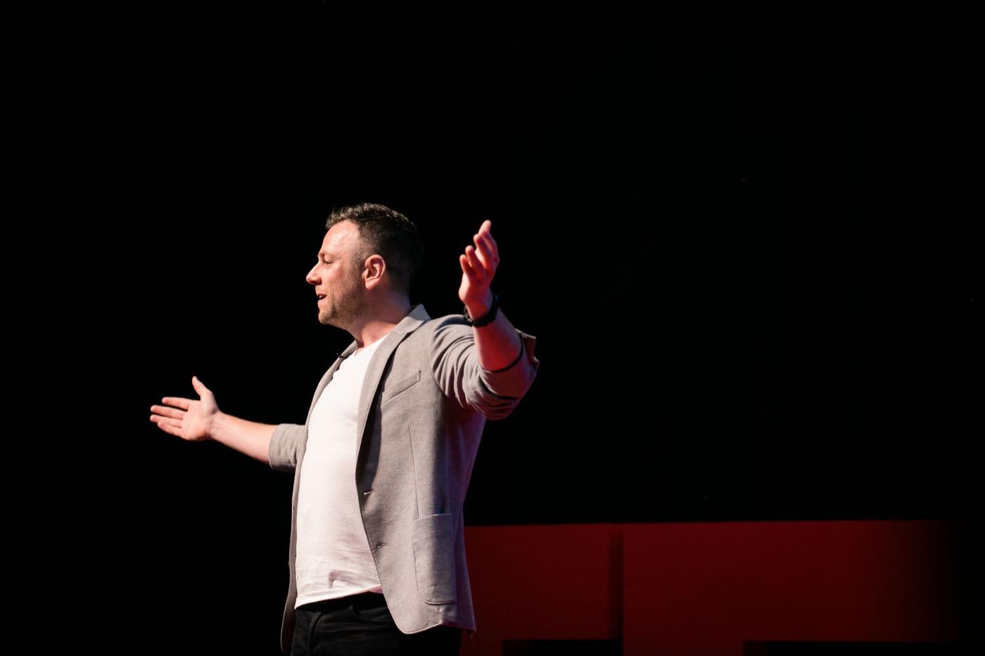 Joe Martin on the TEDx stage