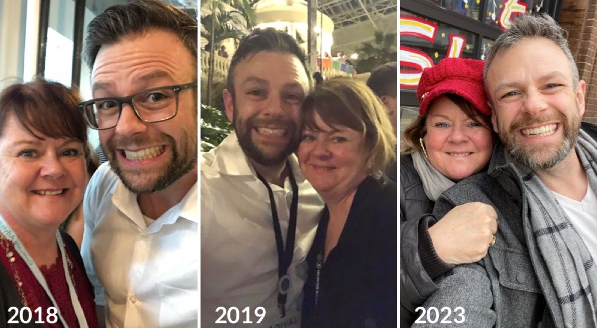 Midgi and Joe together over the years