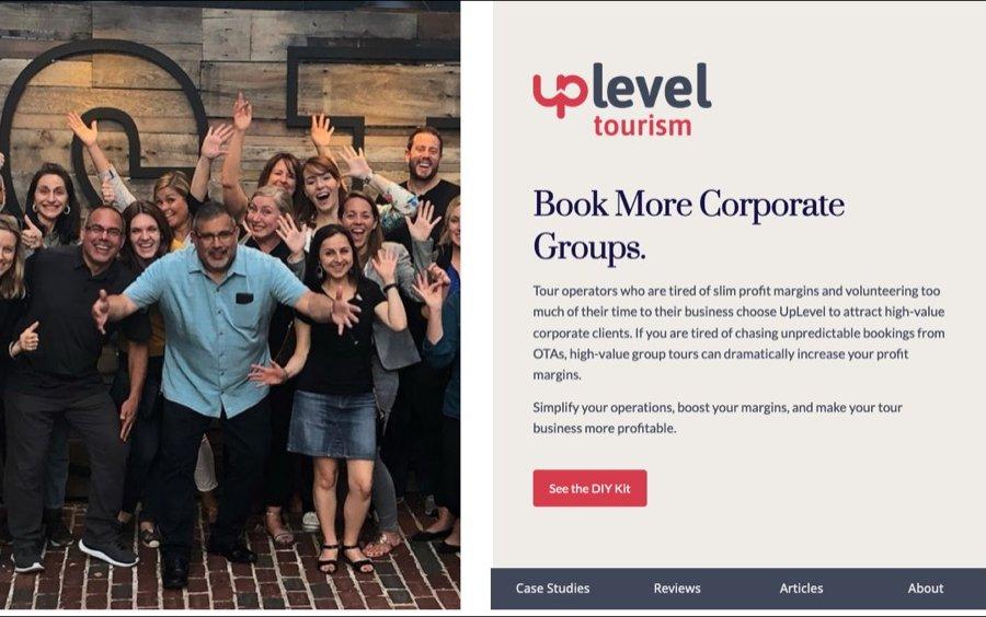 The UpLevel Tourism homepage