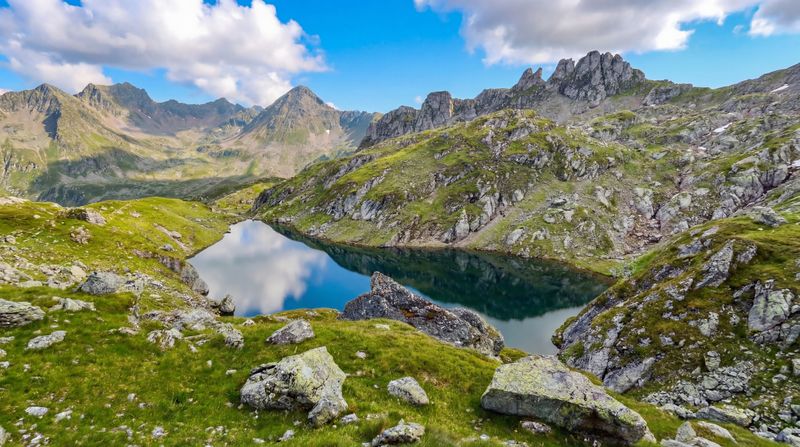 Klammsee Lake on the first day of the Schladming Alpine Circuit in Austria