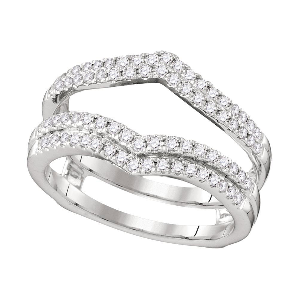 Diamond Chevron Wrap Ring Guard Enhancer Wedding Band 1/2