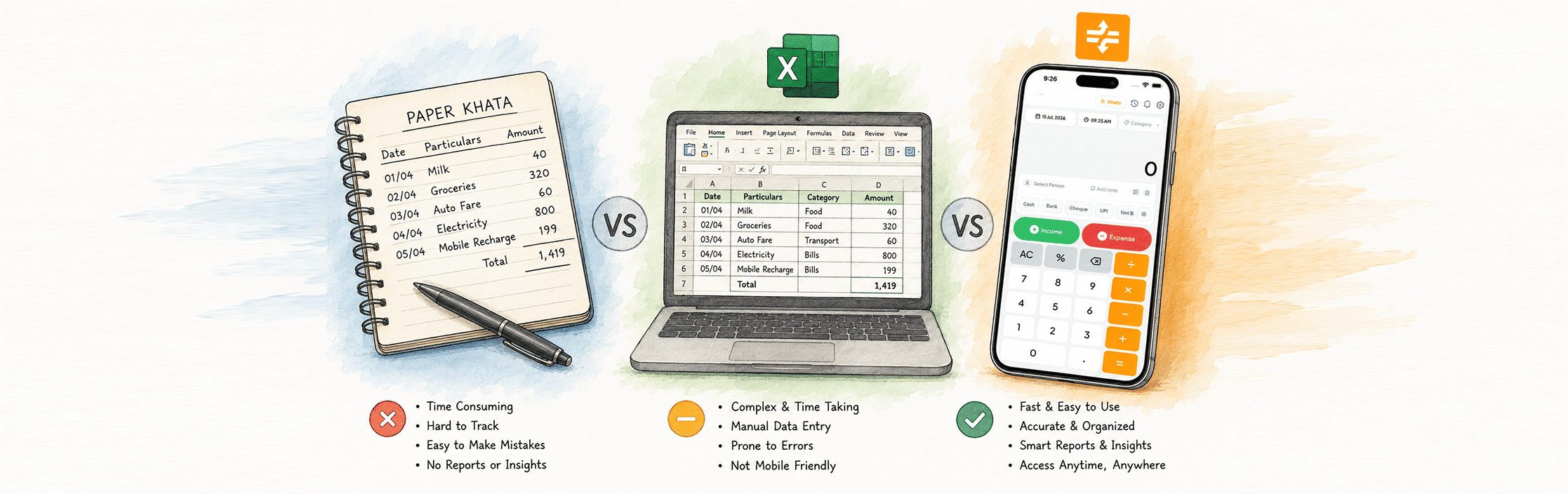 Paper Bahi Khata vs Excel vs App Which Is Best for Your Business?