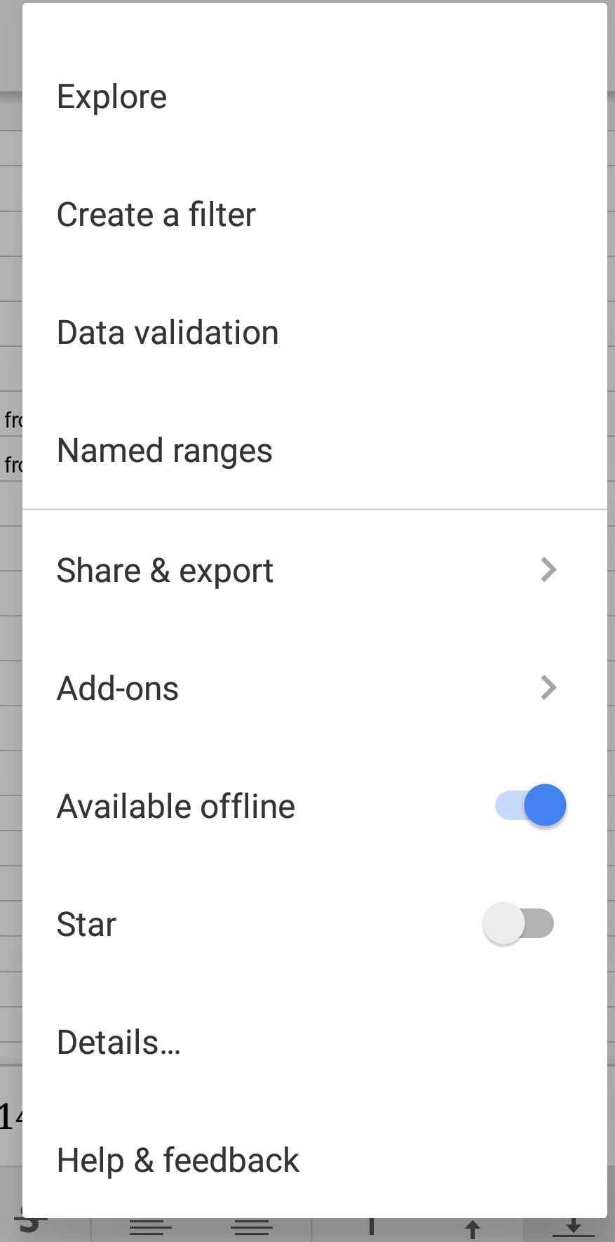 Google Sheets mobile app 10