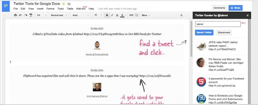 gogle docs twitter