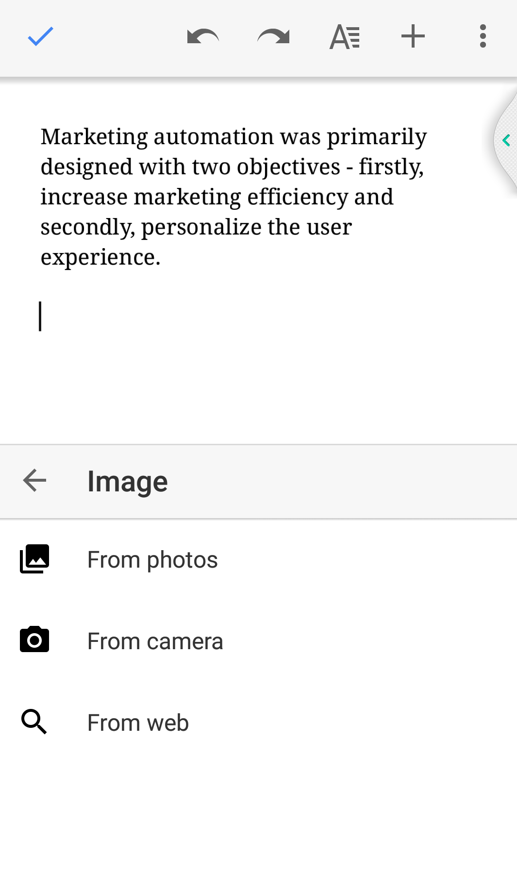 how to resize images in google docs mobile