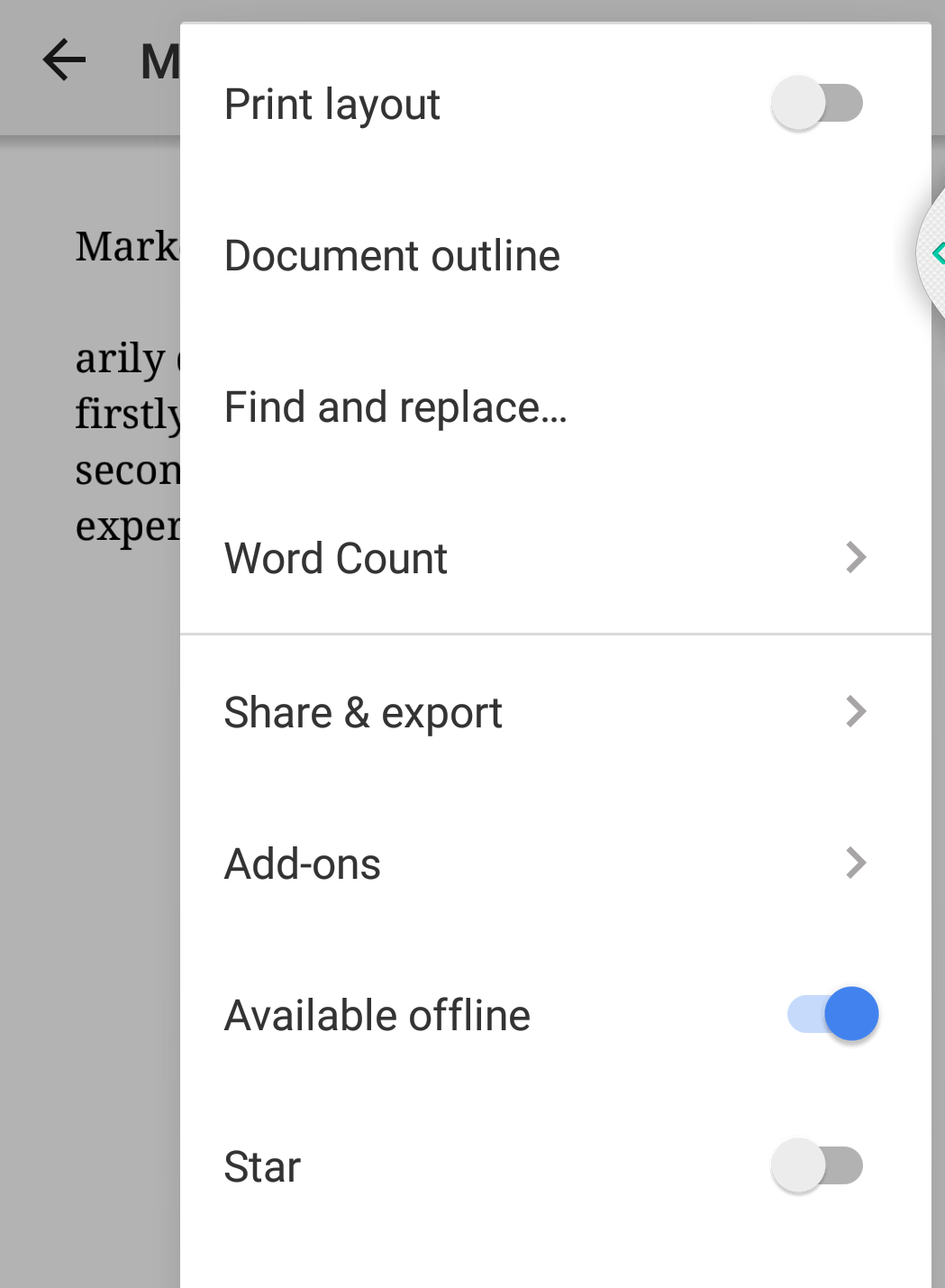 how to resize an image on google docs app