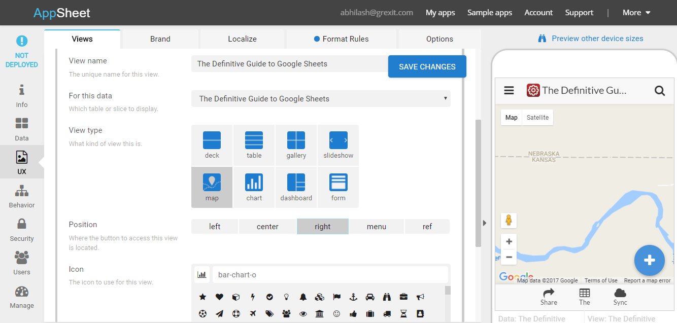 Google sheets appsheet 4