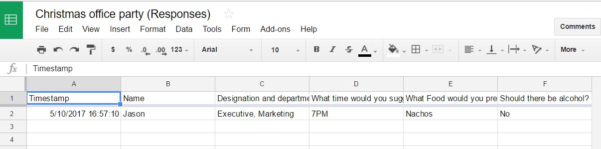 Google sheets form 3