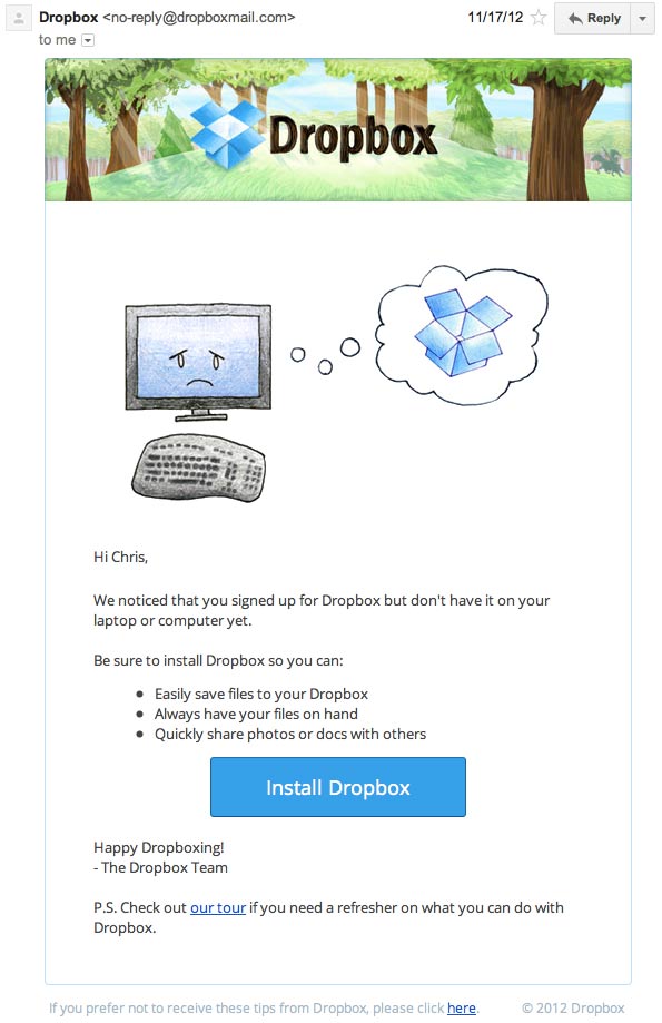 Dropbox' approach to reducing customer churn