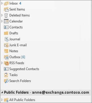 cant find public folders in outlook