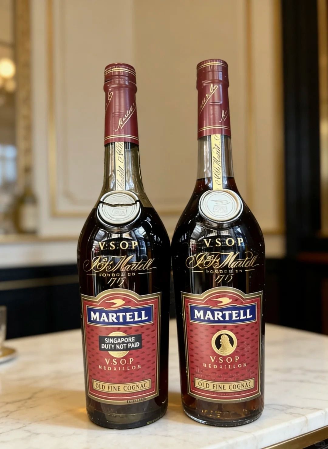 馬爹利 Martell 回收成功案例｜V.S.O.P Medallion（金牌 VSOP 各年代）｜封條完整｜瓶帽無明顯氧化｜標籤色澤正常｜已完成驗真交收（匿名案例）