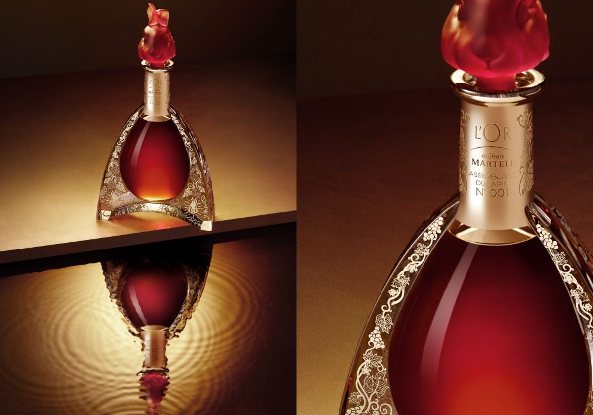 馬爹利 Martell 珍藏系列展示，包括紅帶、銀帶及金王