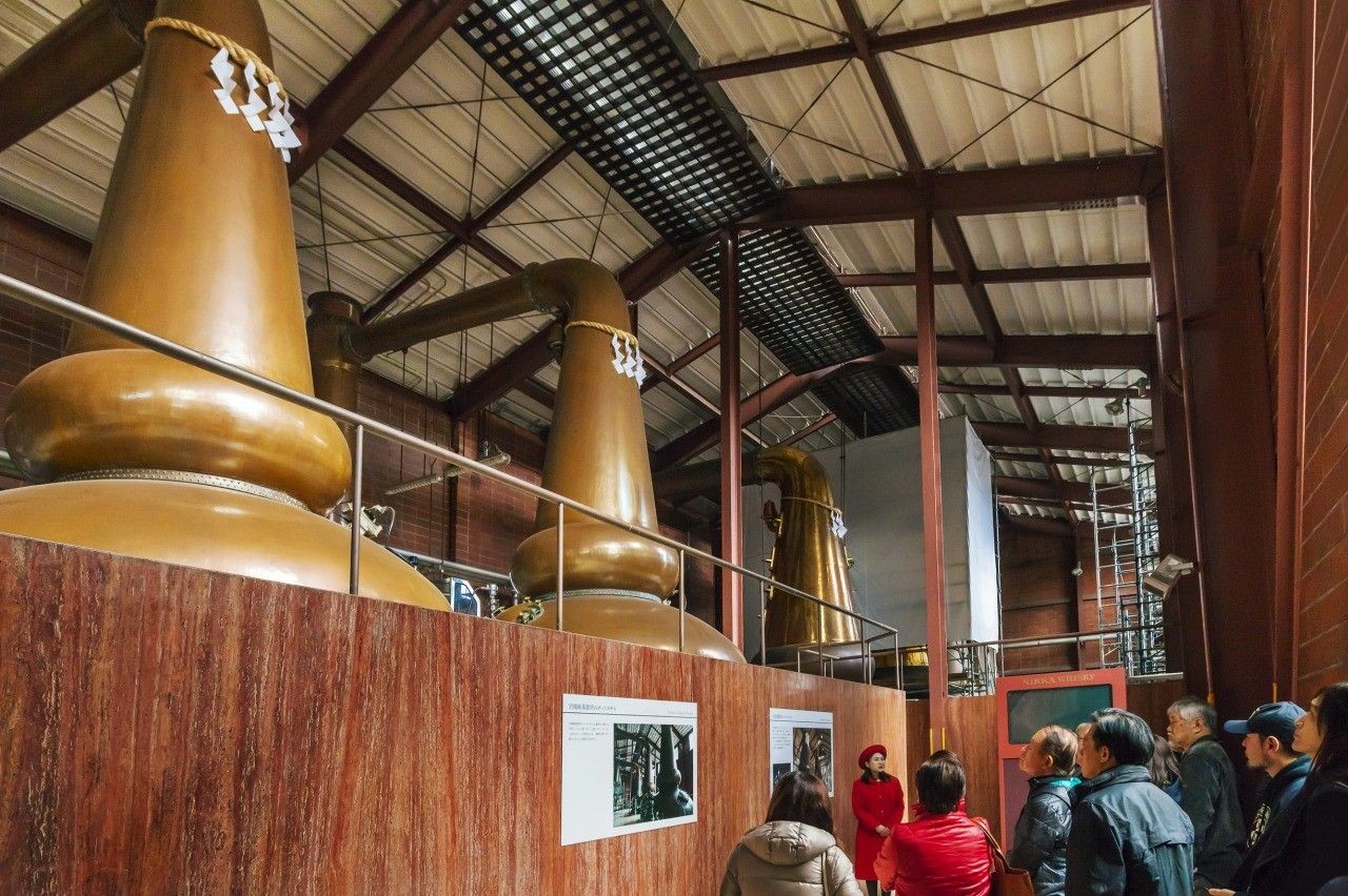 宮城峽的壺式蒸餾器與間接蒸氣加熱