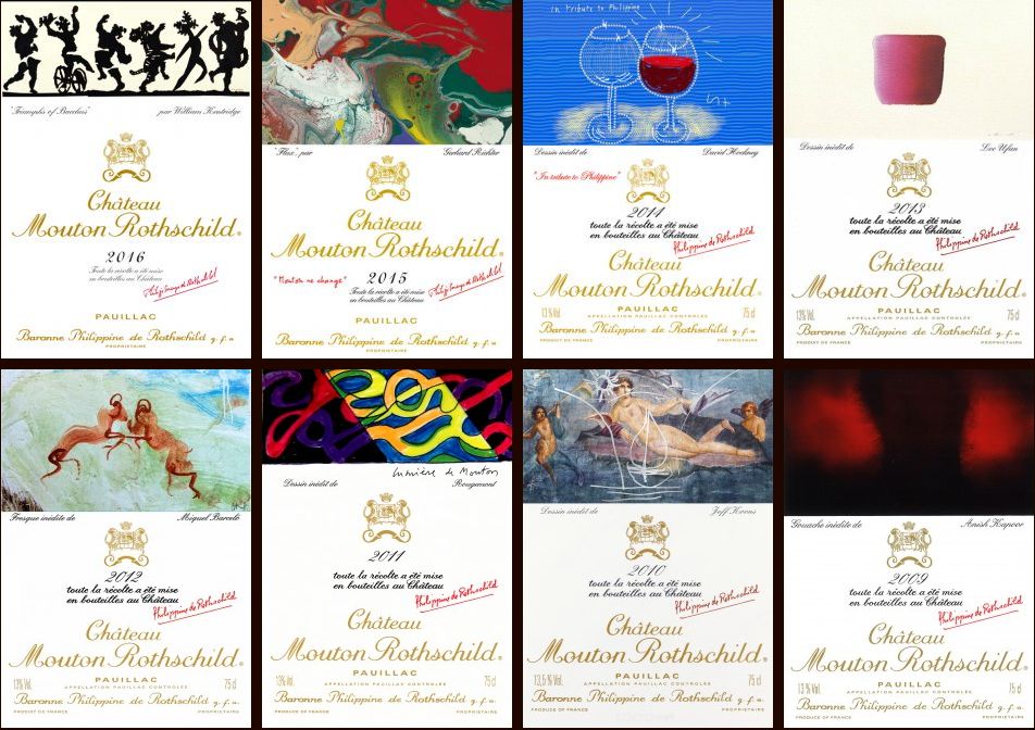 Château Mouton Rothschild 藝術酒標系列拼貼