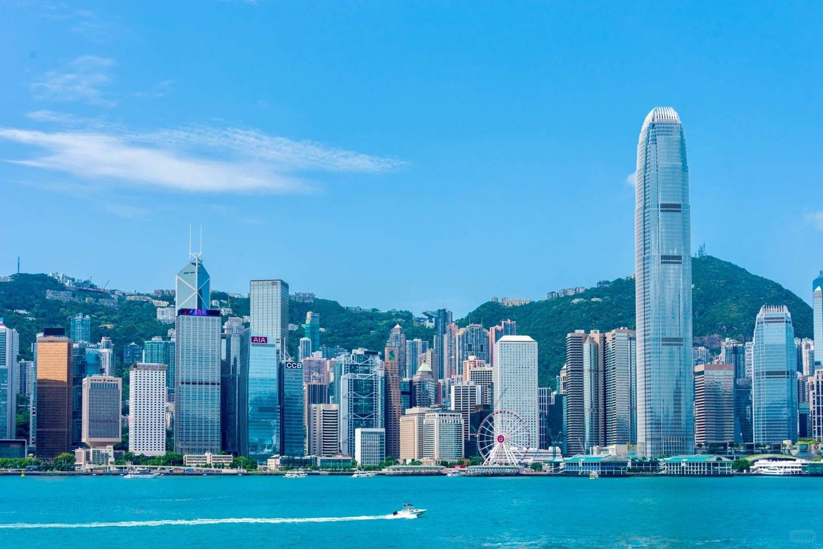香港城市天際線與地圖疊加