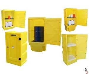 HAZARDLOK COSHH-Compliant Non-Corrosive Polyethylene Chemical Cabinets - Lockable & Sumped - Choice of 5 sizes